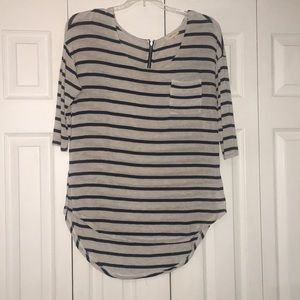 Navy blue/white stripe shirt
